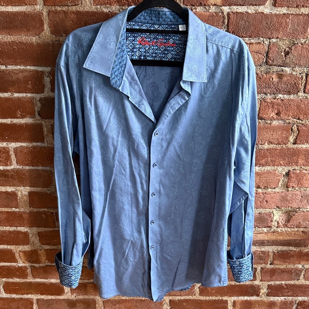 Robert Graham Light Blue Paisley Button Down Shirt